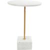 image:imageDeco 79 Marble Side End Accent Table End Table with Marble Top with Gold Inlay Side Table 18 x 18 x 25 WhiteWhite