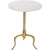 image:imageDeco 79 Marble Side End Accent Table End Table with Marble Top with Gold Inlay Side Table 18 x 18 x 25 WhiteWhite