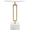 image:imageDeco 79 Marble Side End Accent Table End Table with Marble Top with Gold Inlay Side Table 18 x 18 x 25 WhiteWhite
