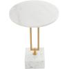 image:imageDeco 79 Marble Side End Accent Table End Table with Marble Top with Gold Inlay Side Table 18 x 18 x 25 WhiteWhite