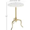 image:imageDeco 79 Marble Side End Accent Table End Table with Marble Top with Gold Inlay Side Table 18 x 18 x 25 WhiteWhite