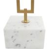 image:imageDeco 79 Marble Side End Accent Table End Table with Marble Top with Gold Inlay Side Table 18 x 18 x 25 WhiteWhite