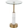 image:imageDeco 79 Marble Side End Accent Table End Table with Marble Top with Gold Inlay Side Table 18 x 18 x 25 WhiteWhite