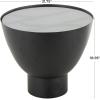 image:imageDeco 79 Metal Geometric Side End Accent Table End Table with Glass Tabletop and Elevated Base Side Table 22 x 22 x 19 BlackBlack