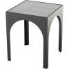 image:imageDeco 79 Metal Geometric Side End Accent Table End Table with Glass Tabletop and Elevated Base Side Table 22 x 22 x 19 BlackBlack