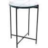image:imageDeco 79 Metal Geometric Side End Accent Table End Table with Glass Tabletop and Elevated Base Side Table 22 x 22 x 19 BlackBlack