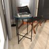 image:imageDeco 79 Metal Geometric Side End Accent Table End Table with Glass Tabletop and Elevated Base Side Table 22 x 22 x 19 BlackBlack