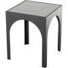 image:imageDeco 79 Metal Geometric Side End Accent Table End Table with Glass Tabletop and Elevated Base Side Table 22 x 22 x 19 BlackBlack