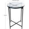 image:imageDeco 79 Metal Geometric Side End Accent Table End Table with Glass Tabletop and Elevated Base Side Table 22 x 22 x 19 BlackBlack