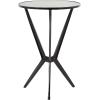 image:imageDeco 79 Metal Geometric Side End Accent Table End Table with Glass Tabletop and Elevated Base Side Table 22 x 22 x 19 BlackBlack