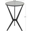 image:imageDeco 79 Metal Geometric Side End Accent Table End Table with Glass Tabletop and Elevated Base Side Table 22 x 22 x 19 BlackBlack