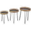 image:imageDeco 79 Metal Handmade Side End Accent Table End Table with Rattan Edges Tabletops Set of 3 Side Table 24 21 18 H Black