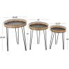 image:imageDeco 79 Metal Handmade Side End Accent Table End Table with Rattan Edges Tabletops Set of 3 Side Table 24 21 18 H Black
