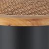 image:imageDeco 79 Metal Handmade Side End Accent Table Pedestal End Table with Brown Rattan Tabletop Side Table 16 x 16 x 20 Black