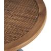 image:imageDeco 79 Metal Handmade Side End Accent Table Pedestal End Table with Brown Rattan Tabletop Side Table 16 x 16 x 20 Black