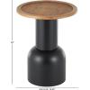 image:imageDeco 79 Metal Handmade Side End Accent Table Pedestal End Table with Brown Rattan Tabletop Side Table 16 x 16 x 20 Black