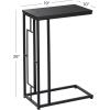 image:imageDeco 79 Metal Side End Accent Table CShaped End Table with Black Metal Base Side Table 10 x 19 x 26 Dark Brown