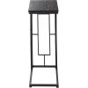 image:imageDeco 79 Metal Side End Accent Table CShaped End Table with Black Metal Base Side Table 10 x 19 x 26 Dark Brown
