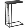 image:imageDeco 79 Metal Side End Accent Table CShaped End Table with Black Metal Base Side Table 10 x 19 x 26 Dark Brown