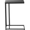 image:imageDeco 79 Metal Side End Accent Table CShaped End Table with Black Metal Base Side Table 10 x 19 x 26 Dark Brown