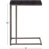 image:imageDeco 79 Metal Side End Accent Table CShaped End Table with Black Metal Base Side Table 19 x 10 x 26 Black