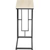 image:imageDeco 79 Metal Side End Accent Table CShaped End Table with Black Metal Base Side Table 19 x 10 x 26 Cream