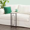 image:imageDeco 79 Metal Side End Accent Table CShaped End Table with Black Metal Base Side Table 19 x 10 x 26 Cream