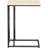 image:imageDeco 79 Metal Side End Accent Table CShaped End Table with Black Metal Base Side Table 19 x 10 x 26 Cream