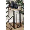 image:imageDeco 79 Metal Side End Accent Table CShaped End Table with Black Metal Base Side Table 19 x 10 x 26 Cream