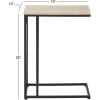 image:imageDeco 79 Metal Side End Accent Table CShaped End Table with Black Metal Base Side Table 19 x 10 x 26 Cream