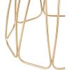 image:imageDeco 79 Metal Side End Accent Table Flower Inspired End Table with Cream Marble Tabletop Side Table 16 x 16 x 22 Gold