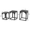 image:imageDeco 79 Metal Side End Accent Table Nested End Table with Arched Cutouts Set of 3 Side Table 21 18 16 H BlackBlack
