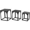 image:imageDeco 79 Metal Side End Accent Table Nested End Table with Arched Cutouts Set of 3 Side Table 21 18 16 H BlackBlack