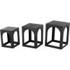 image:imageDeco 79 Metal Side End Accent Table Nested End Table with Arched Cutouts Set of 3 Side Table 21 18 16 H BlackBlack