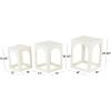 image:imageDeco 79 Metal Side End Accent Table Nested End Table with Arched Cutouts Set of 3 Side Table 21 18 16 H BlackWhite
