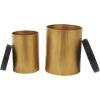 image:imageDeco 79 Metal Side End Accent Table Nesting End Table with Black Tray Tabletops Set of 2 Side Table 22 19 H Gold