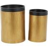 image:imageDeco 79 Metal Side End Accent Table Nesting End Table with Black Tray Tabletops Set of 2 Side Table 22 19 H Gold