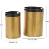 image:imageDeco 79 Metal Side End Accent Table Nesting End Table with Black Tray Tabletops Set of 2 Side Table 22 19 H Gold