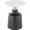 image:imageDeco 79 Metal Side End Accent Table Nesting End Table with Faux White Marble Top Set of 2 Side Table 19 18 H BlackBlack