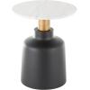 image:imageDeco 79 Metal Side End Accent Table Nesting End Table with Faux White Marble Top Set of 2 Side Table 19 18 H BlackBlack