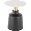 image:imageDeco 79 Metal Side End Accent Table Nesting End Table with Faux White Marble Top Set of 2 Side Table 19 18 H BlackBlack