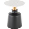 image:imageDeco 79 Metal Side End Accent Table Nesting End Table with Faux White Marble Top Set of 2 Side Table 19 18 H BlackBlack