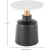 image:imageDeco 79 Metal Side End Accent Table Nesting End Table with Faux White Marble Top Set of 2 Side Table 19 18 H BlackBlack