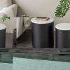 image:imageDeco 79 Metal Side End Accent Table Nesting End Table with Faux White Marble Top Set of 2 Side Table 19 18 H BlackBlack
