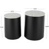 image:imageDeco 79 Metal Side End Accent Table Nesting End Table with Faux White Marble Top Set of 2 Side Table 19 18 H BlackBlack