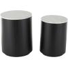 image:imageDeco 79 Metal Side End Accent Table Nesting End Table with Faux White Marble Top Set of 2 Side Table 19 18 H BlackBlack