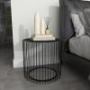 image:imageDeco 79 Metal Side End Accent Table Open Wire Frame End Table with Shaded Glass Top Side Table 20 x 20 x 19 BlackBlack
