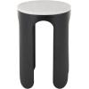 image:imageDeco 79 Metal Side End Accent Table Round End Table with White Marble Tabletop Side Table 15 x 15 x 23 Black