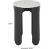 image:imageDeco 79 Metal Side End Accent Table Round End Table with White Marble Tabletop Side Table 15 x 15 x 23 Black