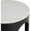 image:imageDeco 79 Metal Side End Accent Table Round End Table with White Marble Tabletop Side Table 15 x 15 x 23 Black